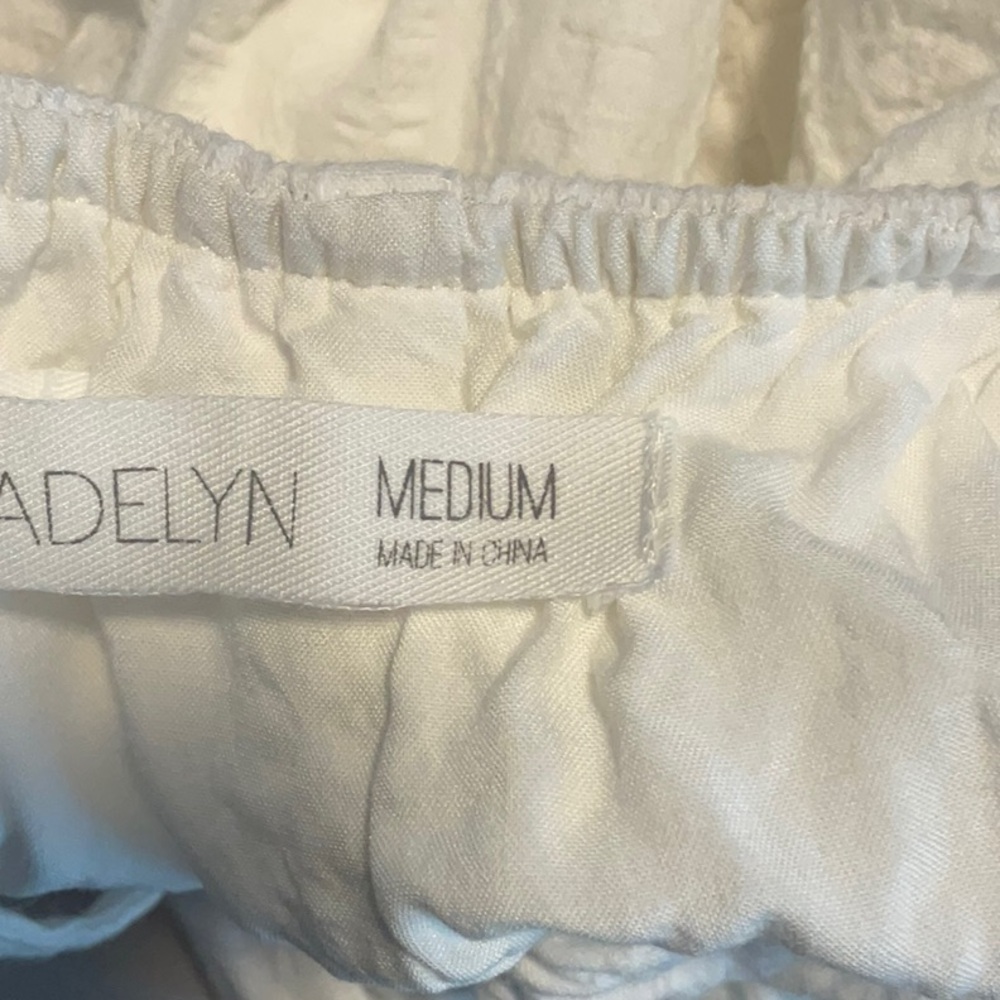 PARK ADELYNA Elegant White Puff Sleeve Dress size M - Picture 5 of 10